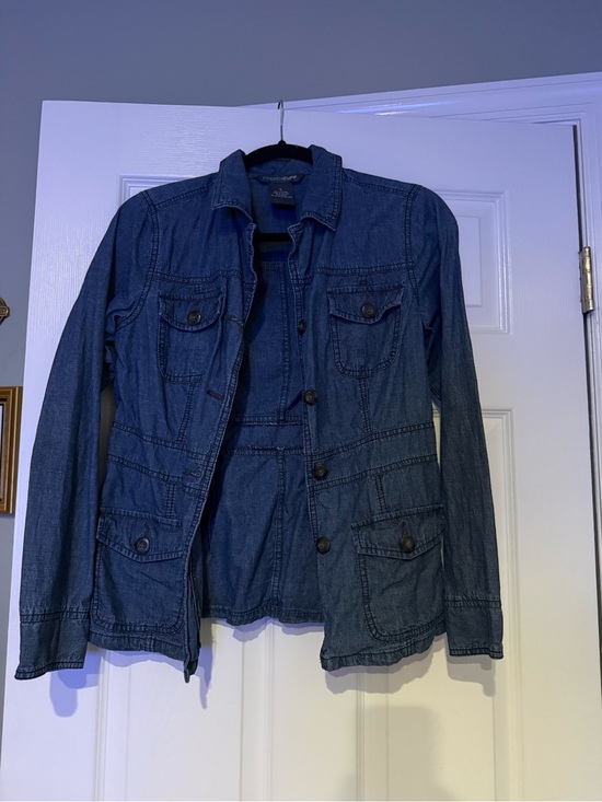 French Cuff Jackets & Blazers - French Cuff Blue Button-Up Jacket